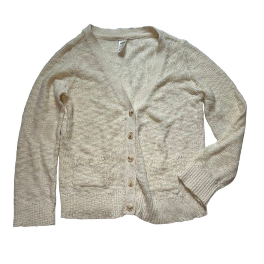 OshKosh B'gosh Girls Cream Knit Button-Front Cardigan Sweater Size 7
